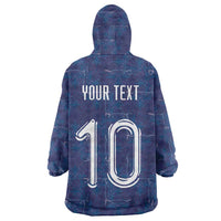 Custom Haiti National Football Wearable Blanket Hoodie Haiti Emblems Motif - Wonder Print Shop