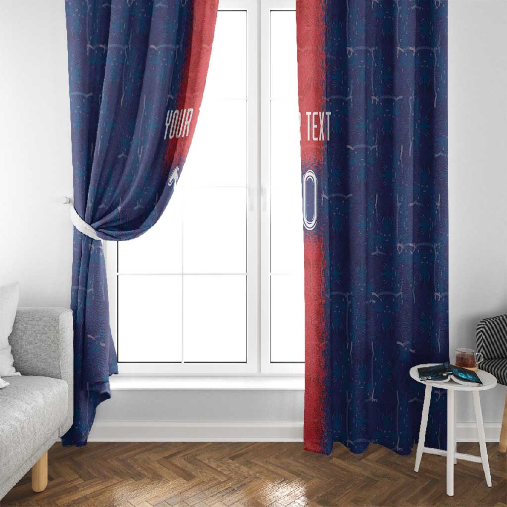 Custom Haiti National Football Window Curtain Haiti Emblems Motif - Wonder Print Shop