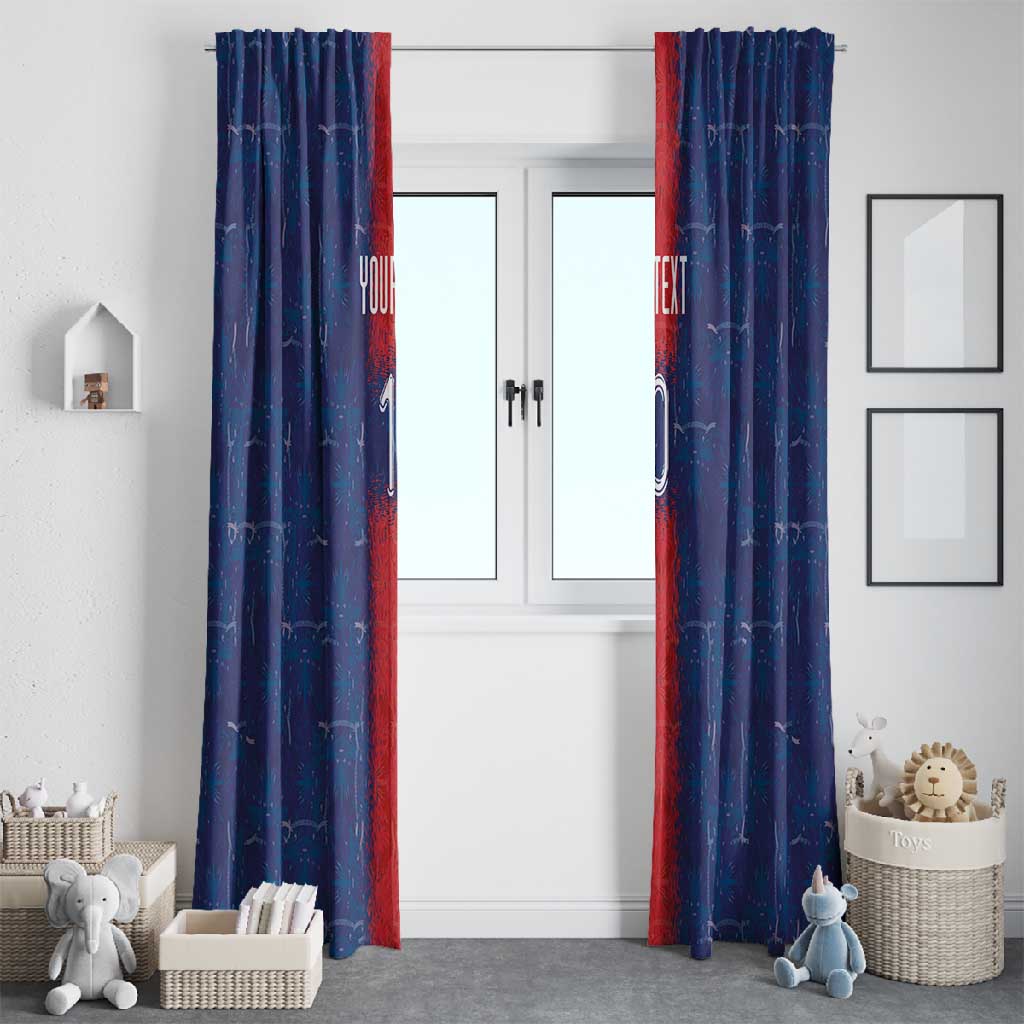 Custom Haiti National Football Window Curtain Haiti Emblems Motif - Wonder Print Shop