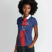 Custom Haiti National Football Women Polo Shirt Haiti Emblems Motif - Wonder Print Shop