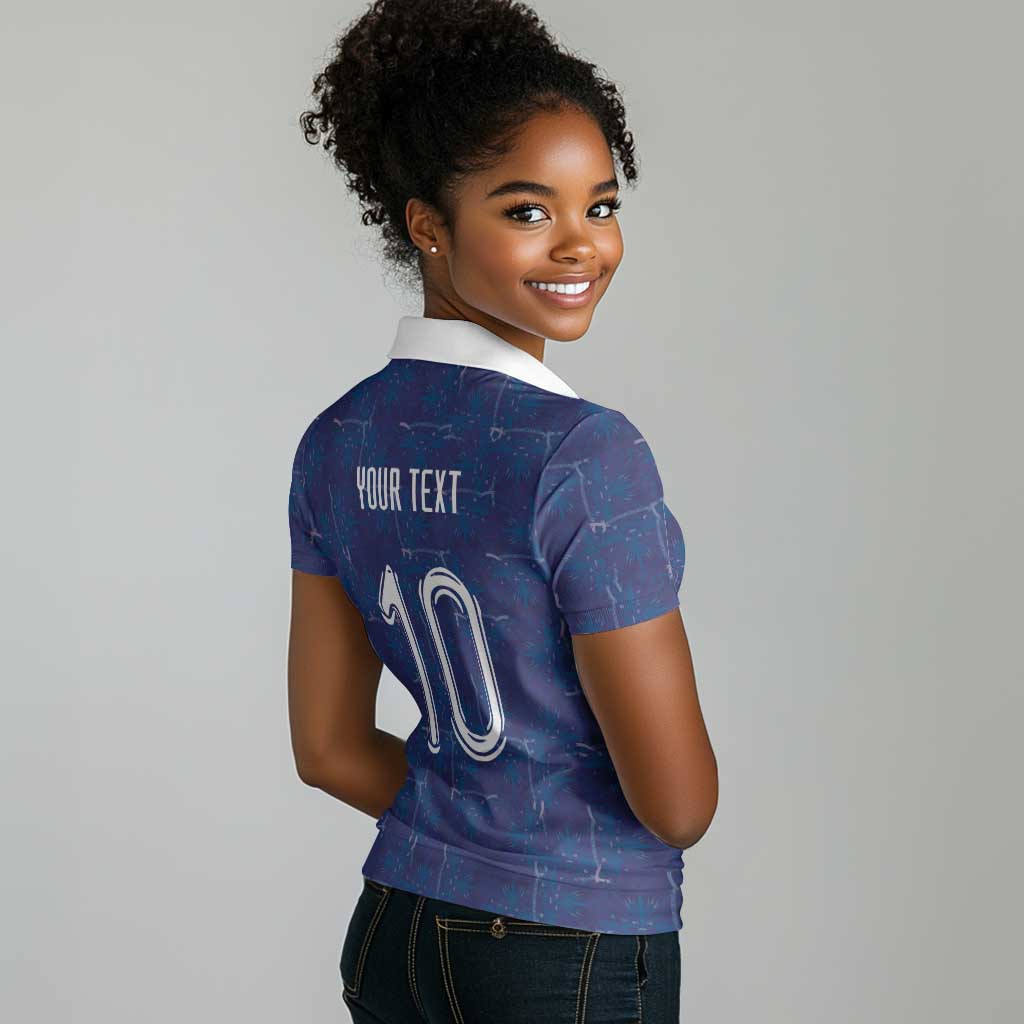 Custom Haiti National Football Women Polo Shirt Haiti Emblems Motif - Wonder Print Shop