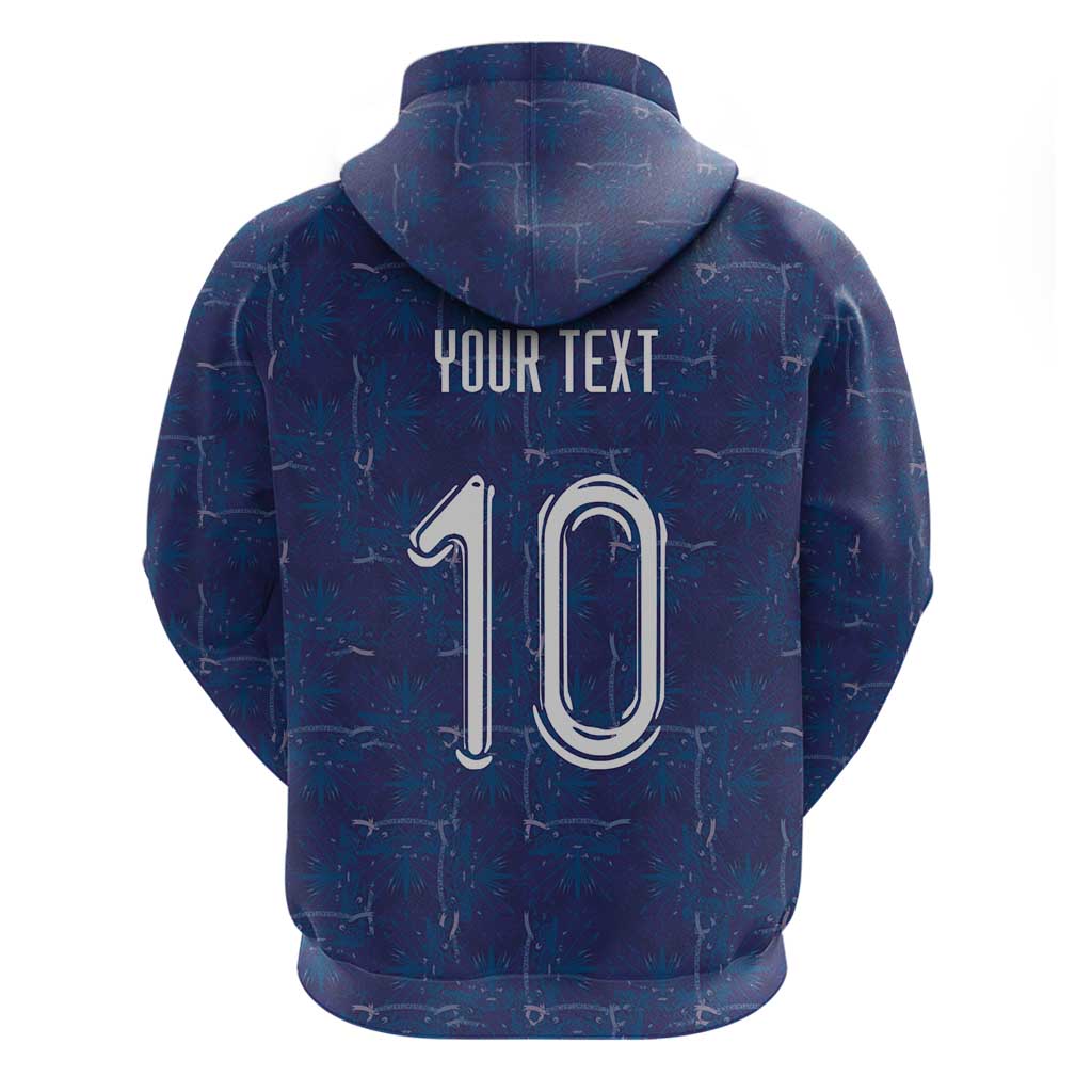 Custom Haiti National Football Zip Hoodie Haiti Emblems Motif - Wonder Print Shop