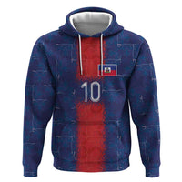 Custom Haiti National Football Zip Hoodie Haiti Emblems Motif - Wonder Print Shop