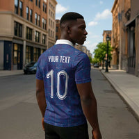 Custom Haiti National Football Zipper Polo Shirt Haiti Emblems Motif - Wonder Print Shop