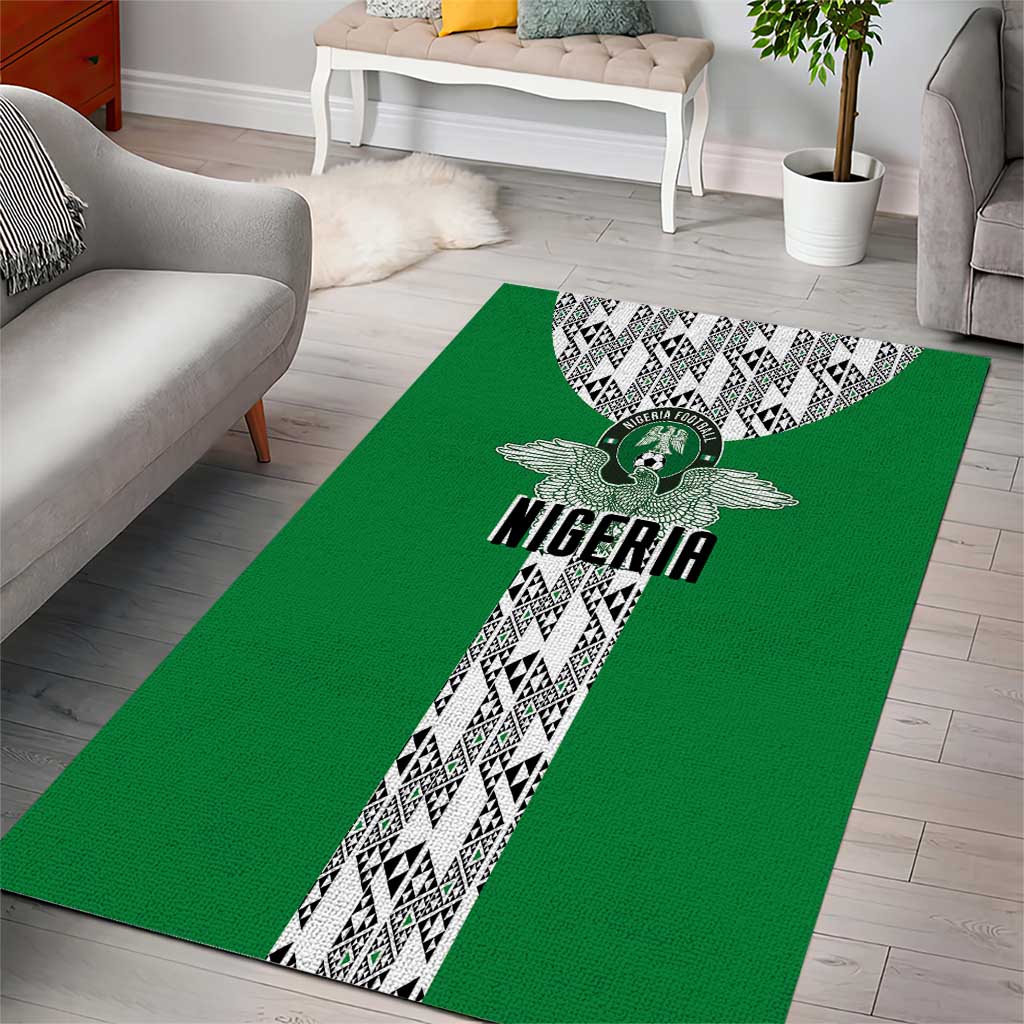 Nigeria National Football Area Rug Inspired Retro Style - Wonder Print Shop
