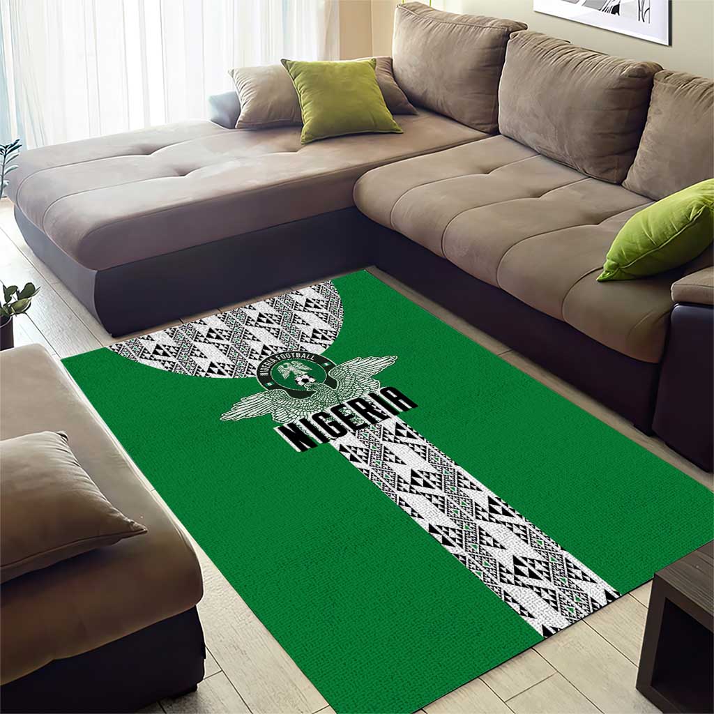 Nigeria National Football Area Rug Inspired Retro Style - Wonder Print Shop