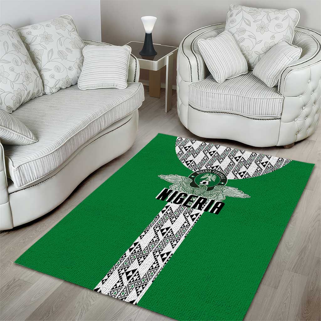 Nigeria National Football Area Rug Inspired Retro Style - Wonder Print Shop