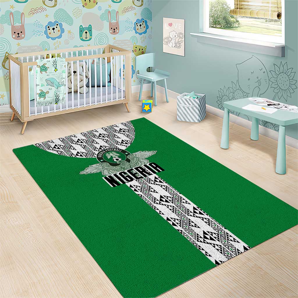 Nigeria National Football Area Rug Inspired Retro Style - Wonder Print Shop
