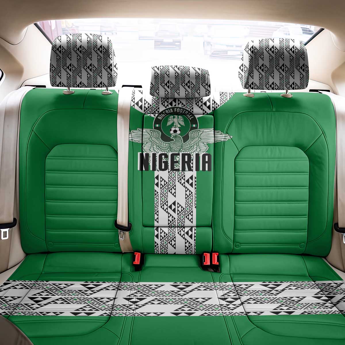 Nigeria National Football Back Car Seat Cover Inspired Retro Style - Wonder Print Shop
