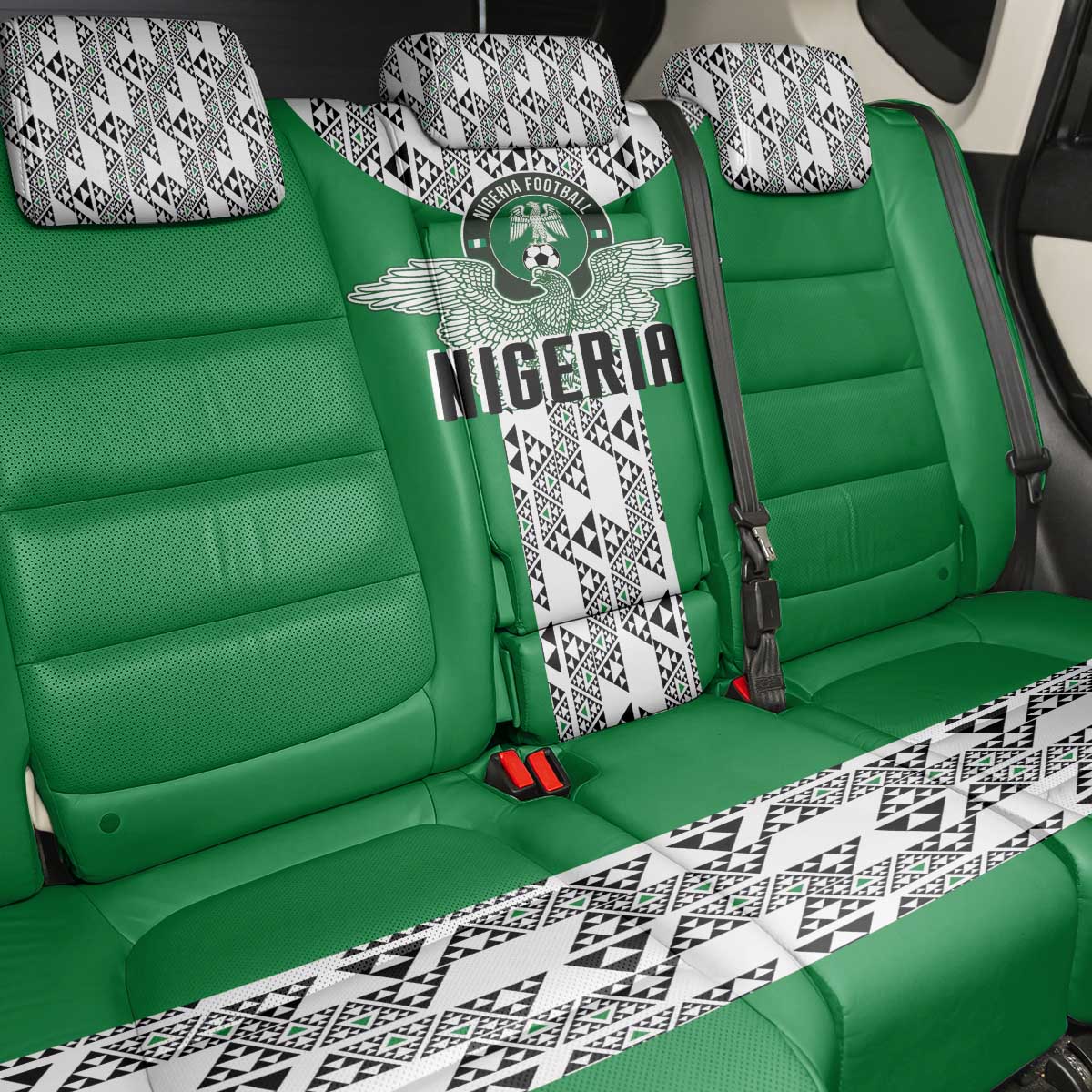 Nigeria National Football Back Car Seat Cover Inspired Retro Style - Wonder Print Shop