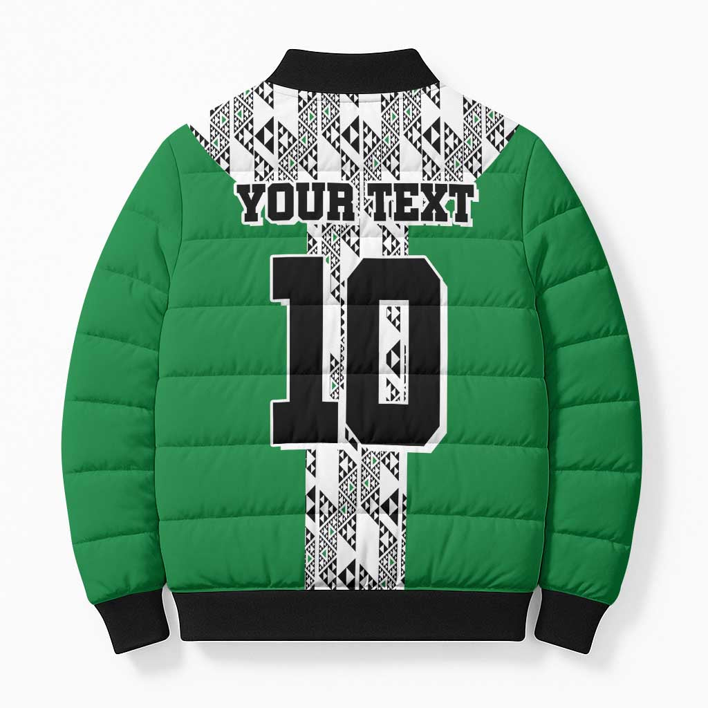 Custom Nigeria National Football Bomber Puffer Jacket Inspired Retro Style - Wonder Print Shop