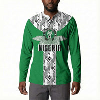 Custom Nigeria National Football Button Sweatshirt Inspired Retro Style