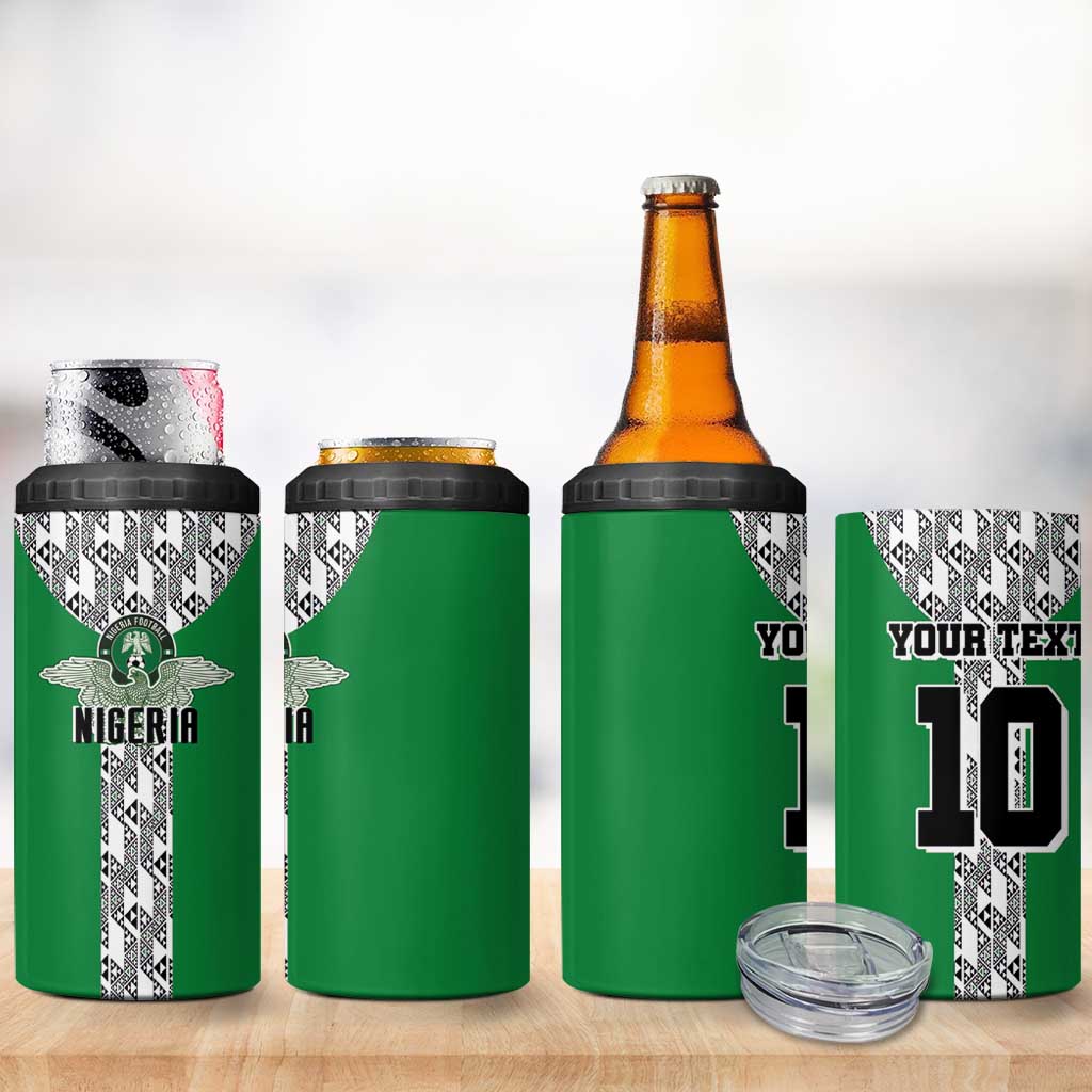 Custom Nigeria National Football 4 in 1 Can Cooler Tumbler Inspired Retro Style - Wonder Print Shop