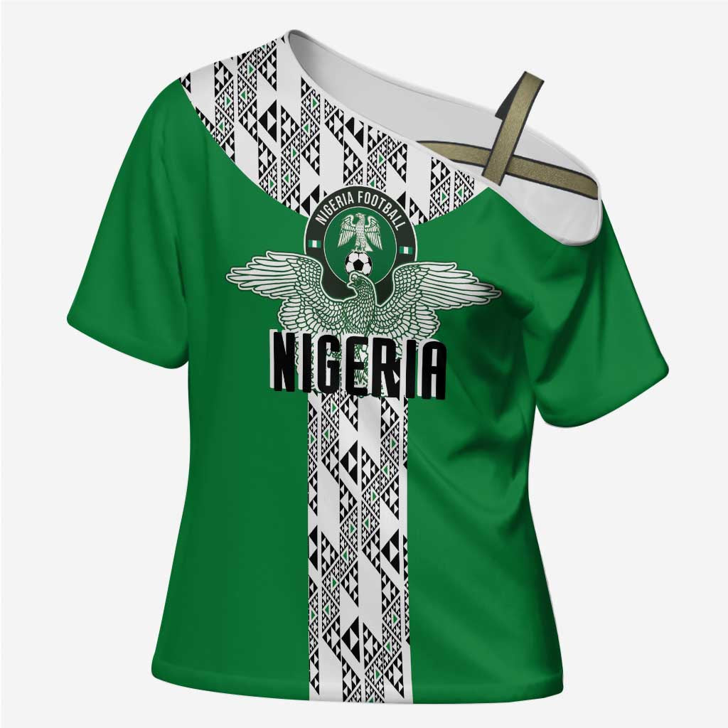 Custom Nigeria National Football Cross Shoulder Shirt Inspired Retro Style - Wonder Print Shop