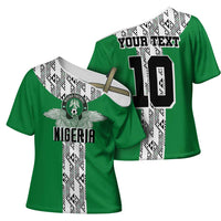 Custom Nigeria National Football Cross Shoulder Shirt Inspired Retro Style - Wonder Print Shop