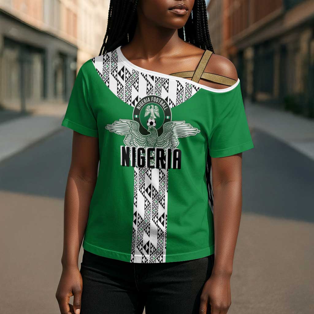 Custom Nigeria National Football Cross Shoulder Shirt Inspired Retro Style - Wonder Print Shop