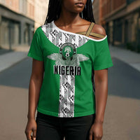 Custom Nigeria National Football Cross Shoulder Shirt Inspired Retro Style - Wonder Print Shop