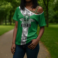 Custom Nigeria National Football Cross Shoulder Shirt Inspired Retro Style - Wonder Print Shop