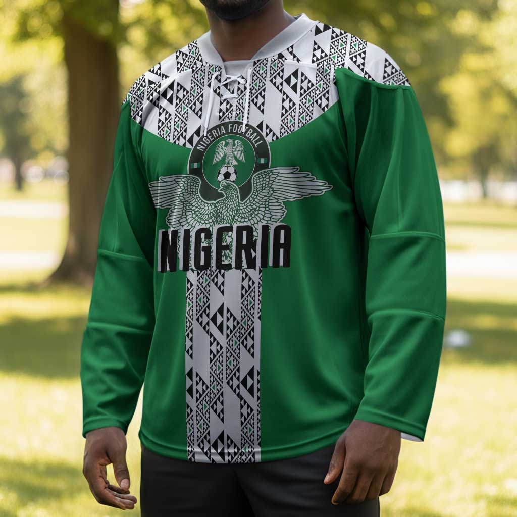 Custom Nigeria National Football Hockey Jersey Inspired Retro Style - Wonder Print Shop