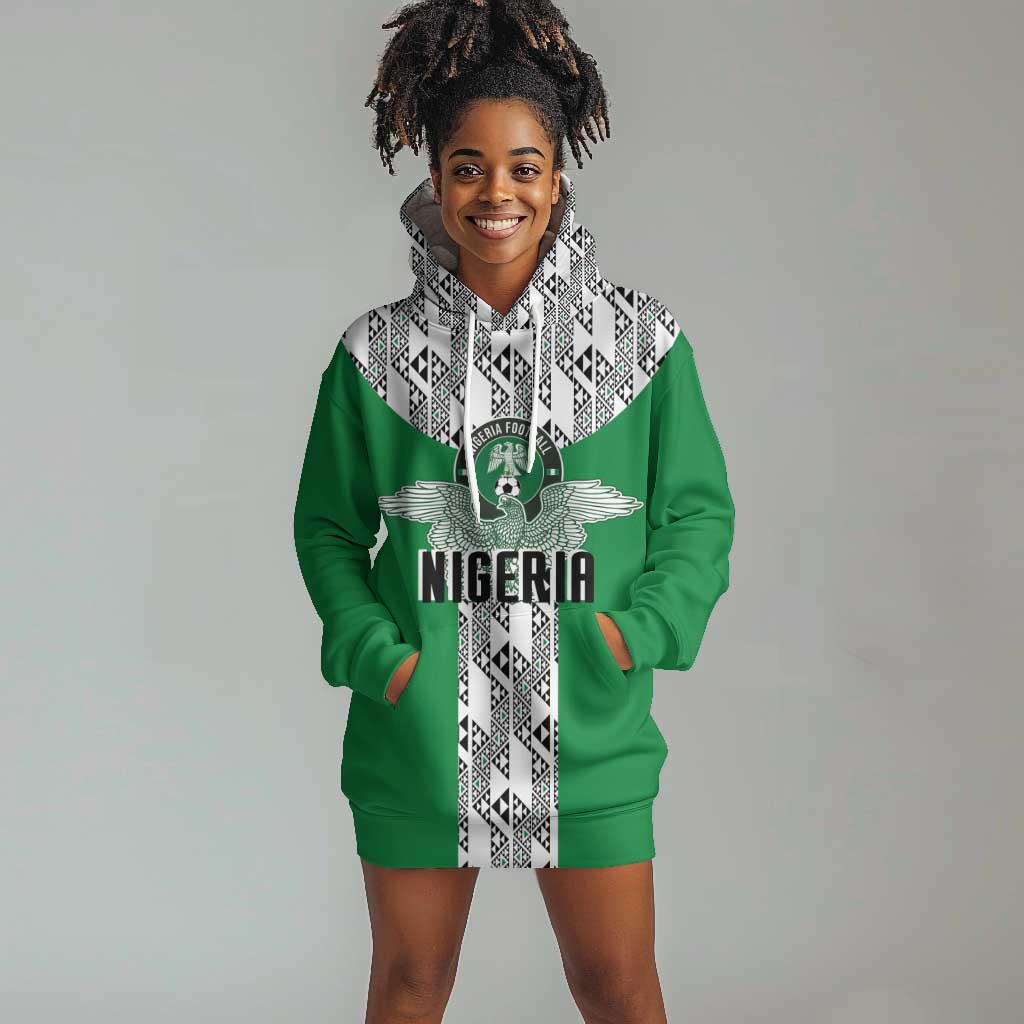 Custom Nigeria National Football Hoodie Dress Inspired Retro Style - Wonder Print Shop