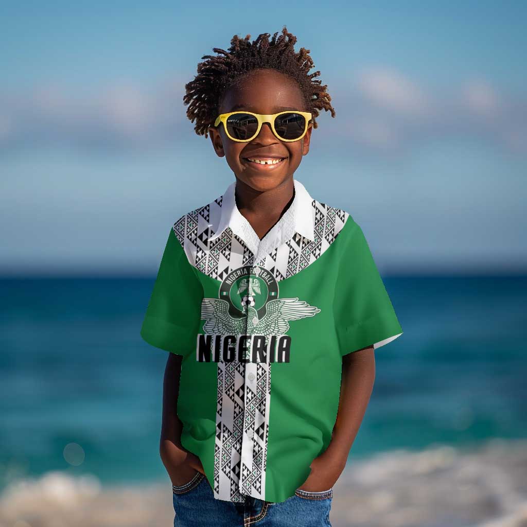 Custom Nigeria National Football Kid Hawaiian Shirt Inspired Retro Style - Wonder Print Shop