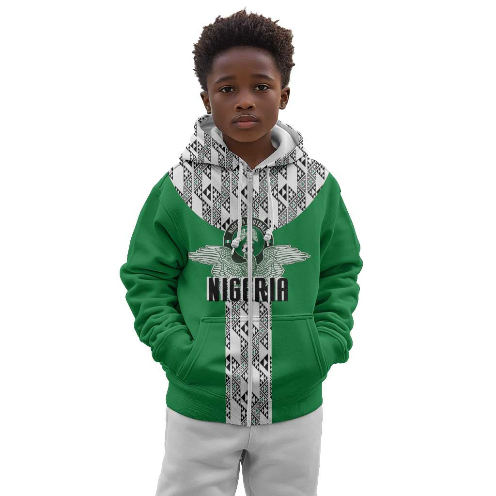 Custom Nigeria National Football Kid Hoodie Inspired Retro Style - Wonder Print Shop