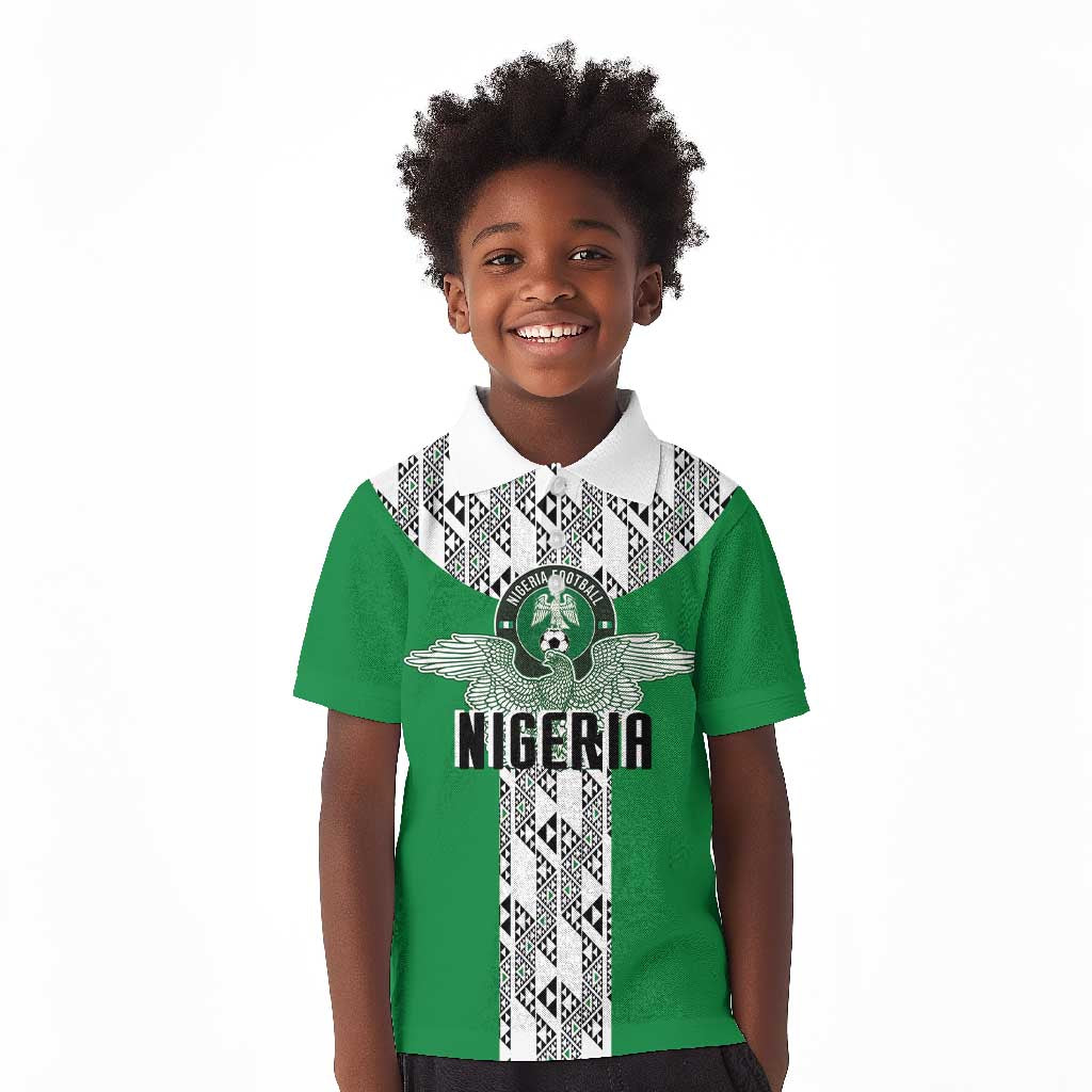Custom Nigeria National Football Kid Polo Shirt Inspired Retro Style - Wonder Print Shop