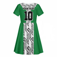 Custom Nigeria National Football Kid Short Sleeve Dress Inspired Retro Style - Wonder Print Shop