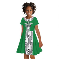 Custom Nigeria National Football Kid Short Sleeve Dress Inspired Retro Style - Wonder Print Shop