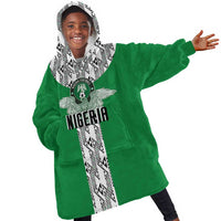 Custom Nigeria National Football Kid Wearable Blanket Hoodie Inspired Retro Style - Wonder Print Shop