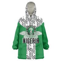Custom Nigeria National Football Kid Wearable Blanket Hoodie Inspired Retro Style - Wonder Print Shop