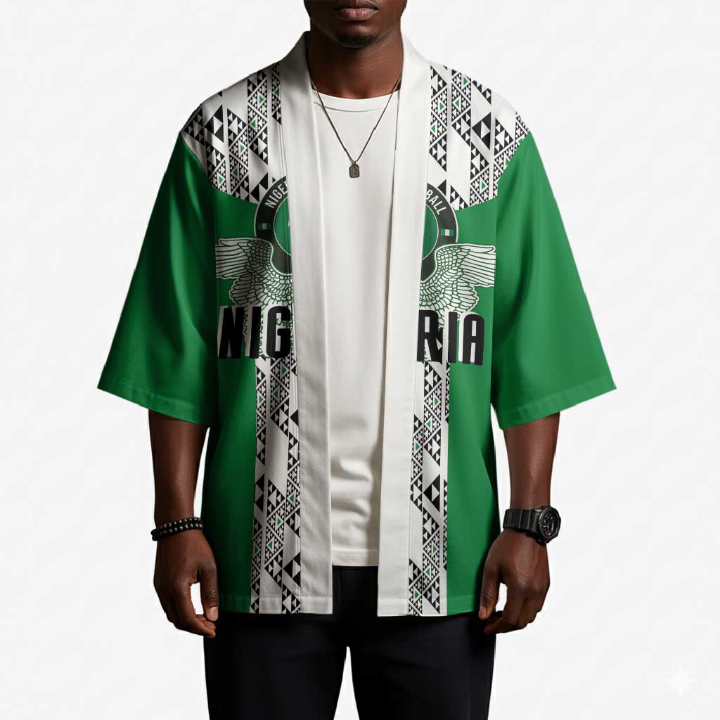 Custom Nigeria National Football Kimono Inspired Retro Style - Wonder Print Shop