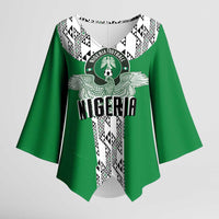 Custom Nigeria National Football Kimono Sleeve Blouse Inspired Retro Style - Wonder Print Shop