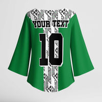 Custom Nigeria National Football Kimono Sleeve Blouse Inspired Retro Style - Wonder Print Shop