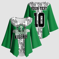 Custom Nigeria National Football Kimono Sleeve Blouse Inspired Retro Style - Wonder Print Shop
