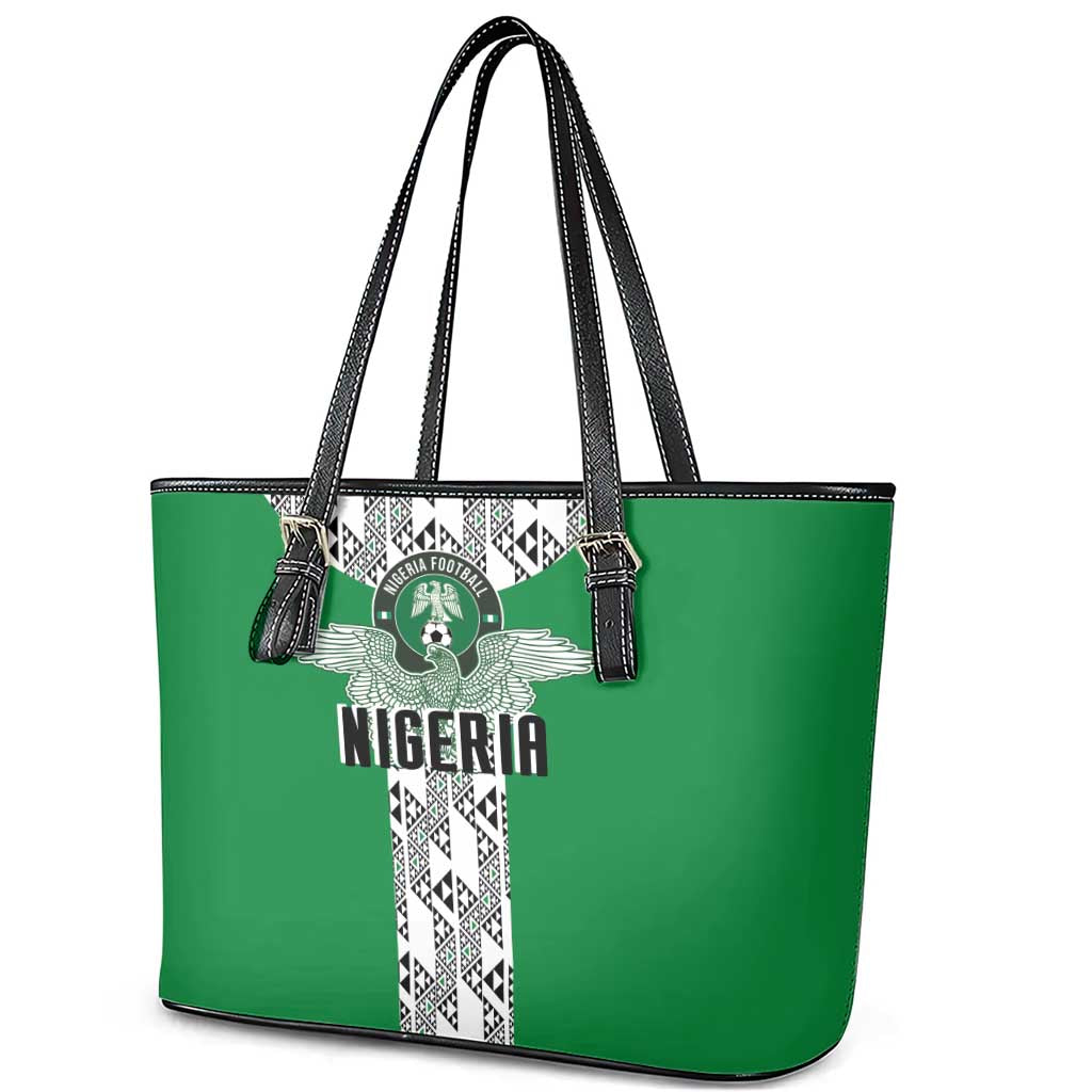Nigeria National Football Leather Tote Bag Inspired Retro Style - Wonder Print Shop