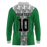 Custom Nigeria National Football Long Sleeve Polo Shirt Inspired Retro Style - Wonder Print Shop
