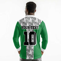 Custom Nigeria National Football Long Sleeve Polo Shirt Inspired Retro Style - Wonder Print Shop