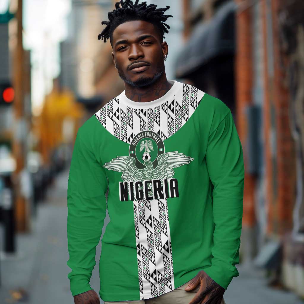 Custom Nigeria National Football Long Sleeve Shirt Inspired Retro Style - Wonder Print Shop