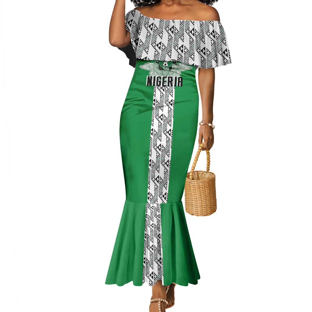 Custom Nigeria National Football Mermaid Dress Inspired Retro Style - Wonder Print Shop