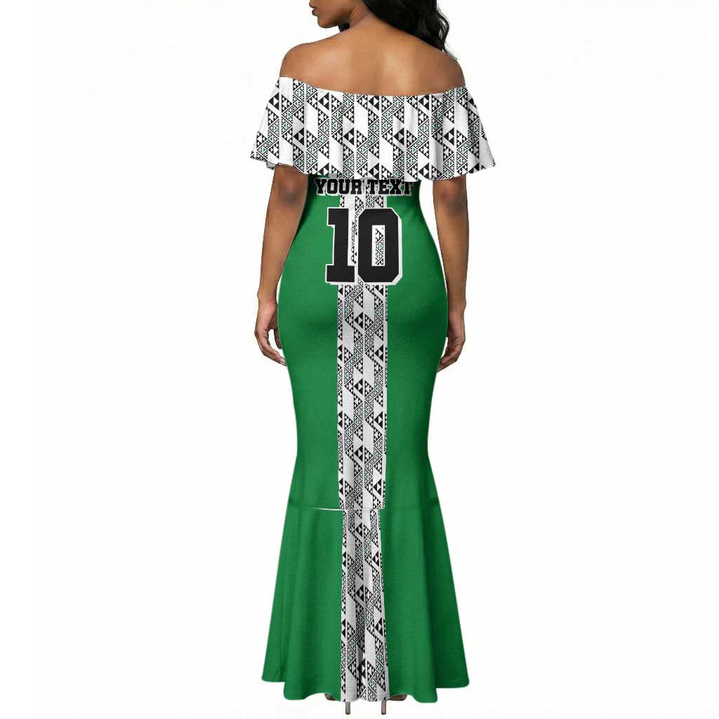 Custom Nigeria National Football Mermaid Dress Inspired Retro Style - Wonder Print Shop
