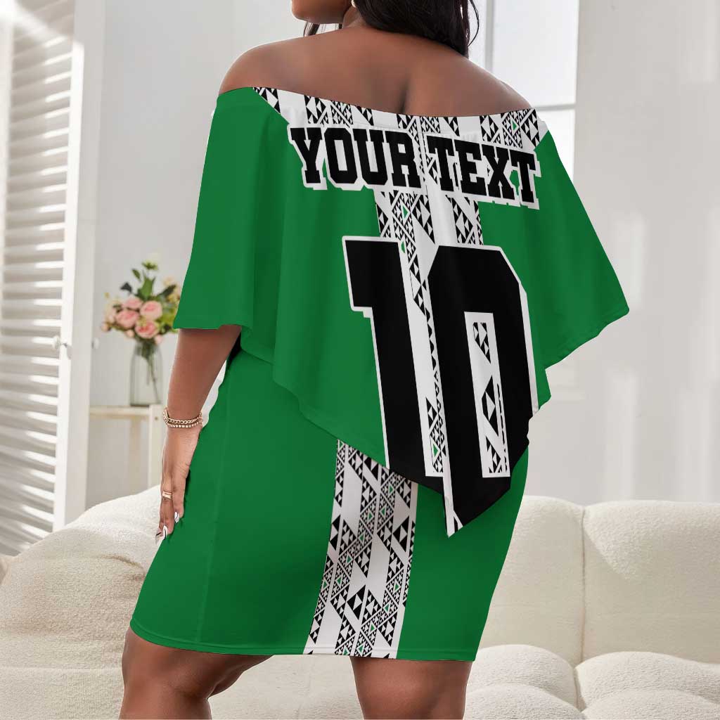 Custom Nigeria National Football Off Shoulder Short Dress Inspired Retro Style - Wonder Print Shop
