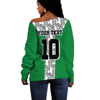 Custom Nigeria National Football Off Shoulder Sweater Inspired Retro Style - Wonder Print Shop