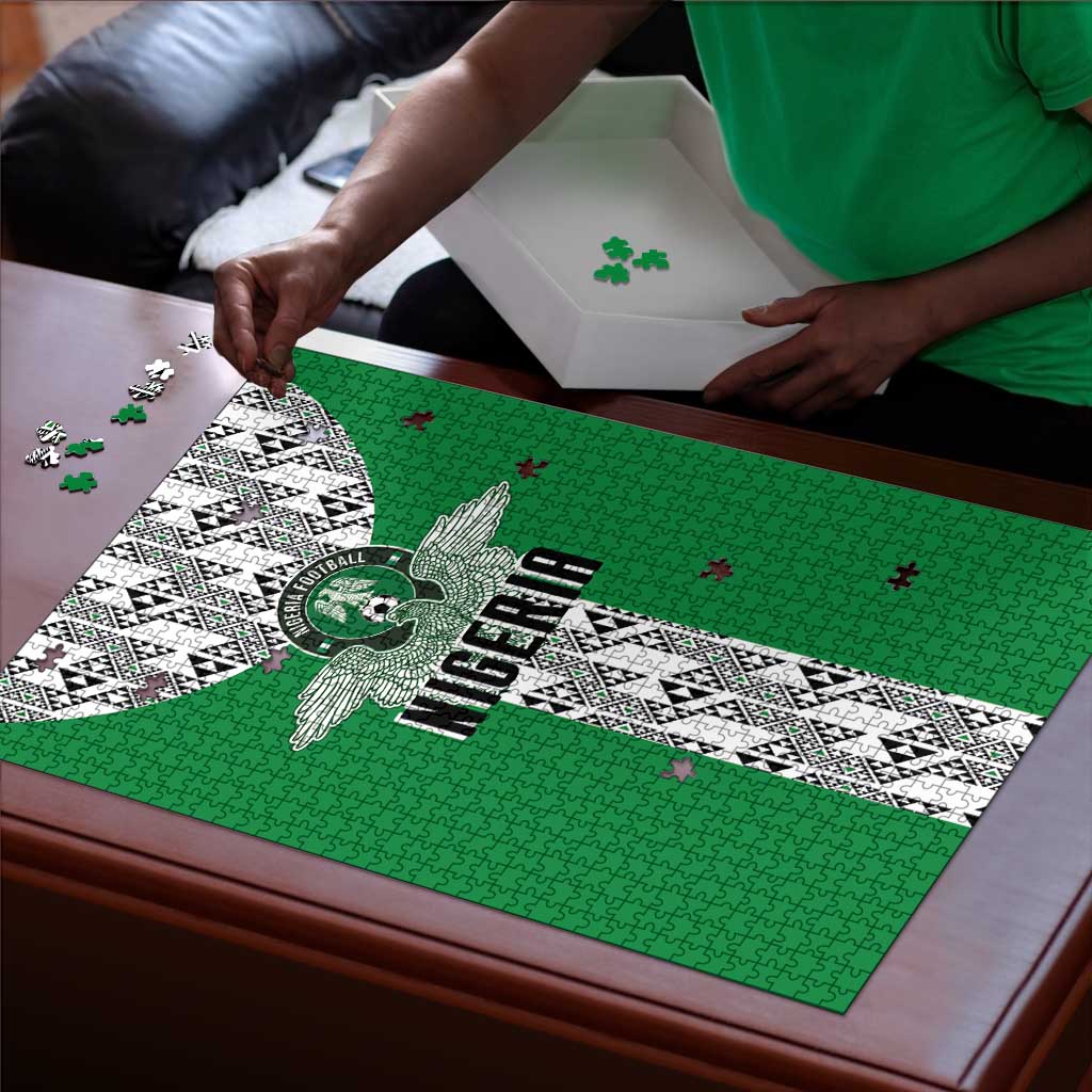 Nigeria National Football Puzzle Inspired Retro Style - Wonder Print Shop