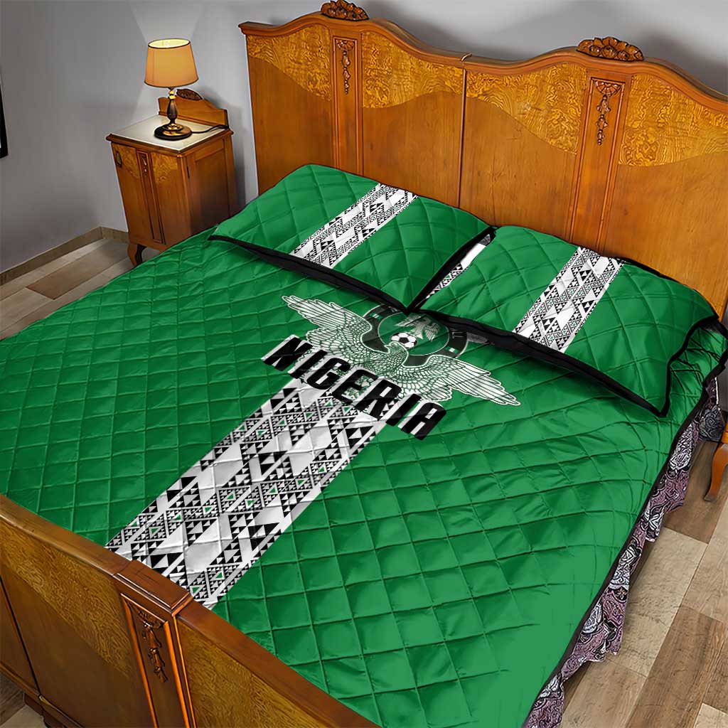 Nigeria National Football Quilt Bed Set Inspired Retro Style - Wonder Print Shop