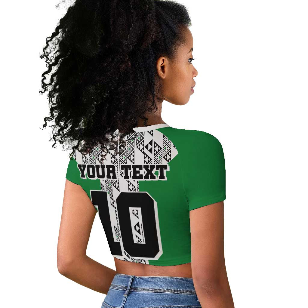 Custom Nigeria National Football Raglan Cropped T shirt Inspired Retro Style - Wonder Print Shop