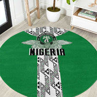 Nigeria National Football Round Carpet Inspired Retro Style - Wonder Print Shop