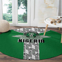 Nigeria National Football Round Carpet Inspired Retro Style - Wonder Print Shop