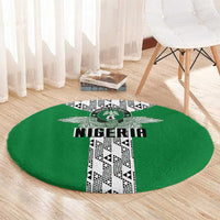 Nigeria National Football Round Carpet Inspired Retro Style - Wonder Print Shop