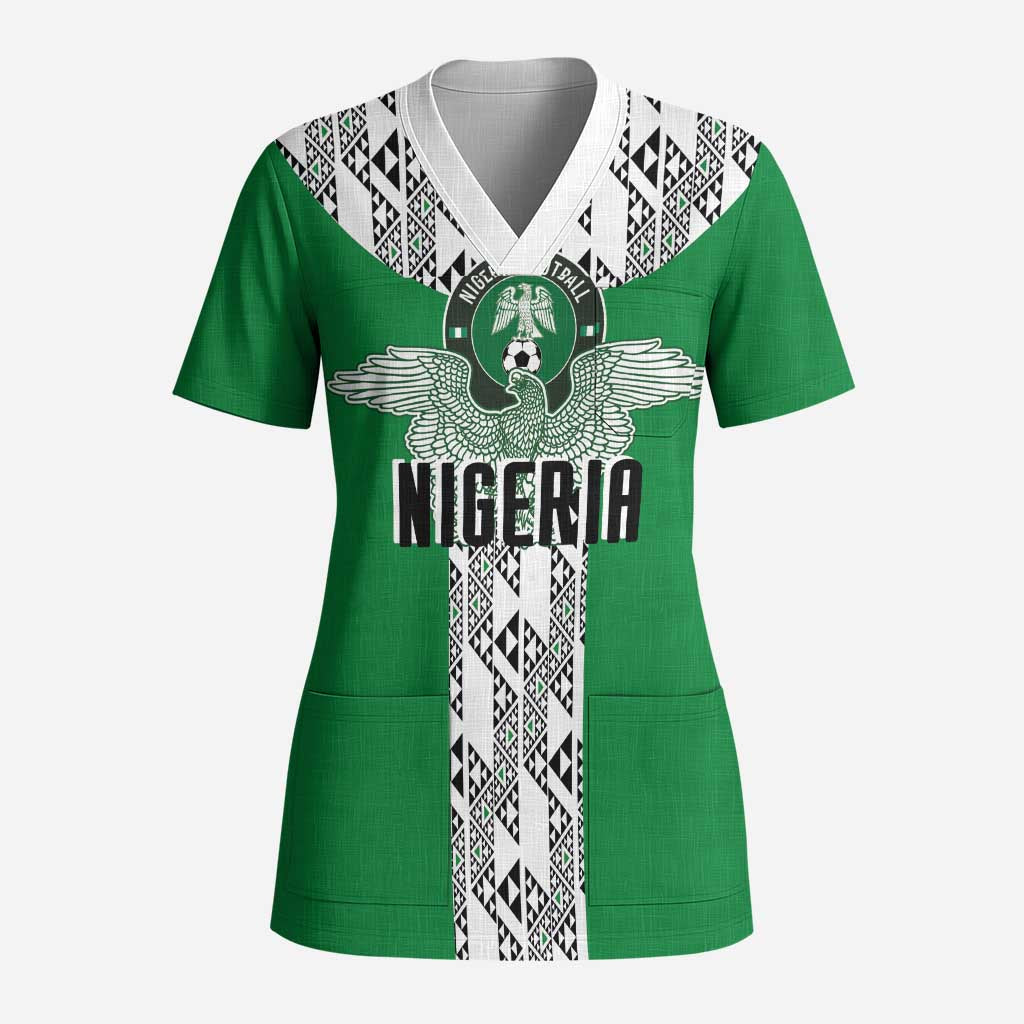 Custom Nigeria National Football Scrub Top Inspired Retro Style - Wonder Print Shop